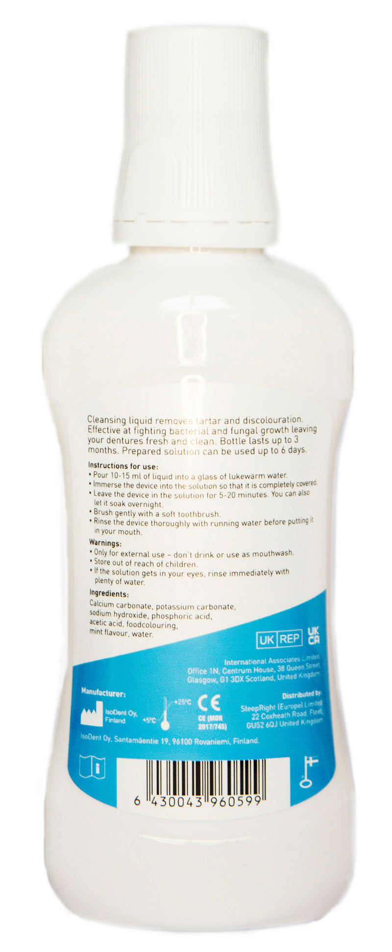 FreshGuard Denture Clean Concentrated Liquid Cleanser For Metal & Plastic Base Dentures - 3 Months Use